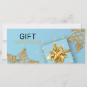 Glitter Snowflakes Gold Cadebox Blue Cadeaukaart (Voorkant)