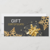 Glitter Snowflakes Gold Cadebox Zwarte Cadeaukaart (Voorkant)
