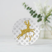 Glitter Snowflakes, goudglitter Deer Feestdagenkaart (Staand voorkant)