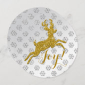 Glitter Snowflakes, goudglitter Deer Feestdagenkaart (Voorkant / Achterkant)