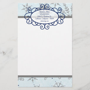 Glitter Snowflakes Letterhead Stationery Briefpapier