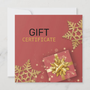 Glitter Snowflakes Red Cadeaukaart
