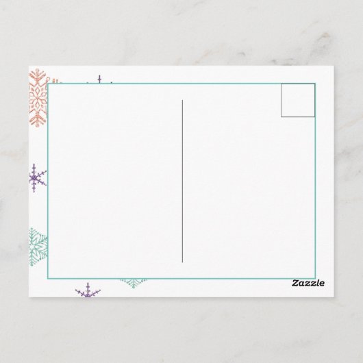 Glitter Snowflakes - Uitnodiging voor kerstfeest (Achterkant)