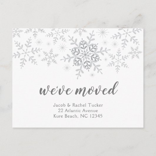 Glitter Snowflakes We hebben onze aankondiging ver Briefkaart (Voorkant)