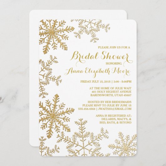 Glitter Snowflakes Winter Vrijgezellenfeest Kaart (Voorkant / Achterkant)