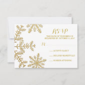 Glitter Snowflakes Winter Weddenschap RSVP (Voorkant)