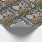 Glitter Snowman Kerstmis Cadeaupapier (Hoek)