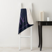 Glitter Space Galaxy Modern Script Monogram Sherpa Deken (In situ)