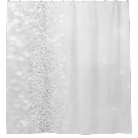 Glitter Spark Abstract Princess Gray Silver Douchegordijn (Voorkant)