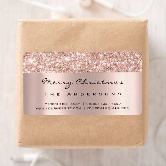 Glitter Spark Roos Gold Bridal Feestdagen Kerstmis Etiket (Insitu)