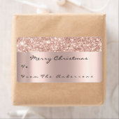 Glitter Spark Roos Gold Feestdagen Kerstmis Etiket (Insitu)