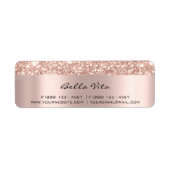 Glitter Spark Roos Gold RSVP Bridal Sweet 16th Eve Etiket (Voorkant)