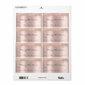 Glitter Spark Roos Snow Feestdagen Kerstmis Etiket (Full Sheet)