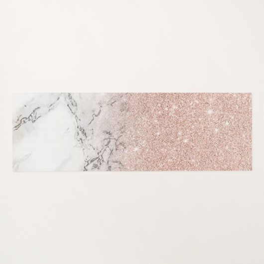 Glitter Sparking Silver Marble Glitter Yoga Mat (Achterkant (horizontaal))