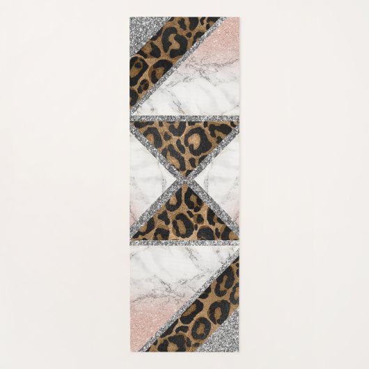 Glitter Sparking Silver Marble Glitter Yoga Mat (Voorkant)