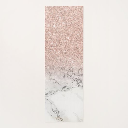 Glitter Sparking Silver Marble Glitter Yoga Mat (Achterkant)