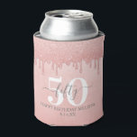 Glitter Sparkle 50th Birthday Blikjeskoeler<br><div class="desc">Een girale,  wazige roze koelbox met een druppelende glittergrens,  en het nummer 50,  en de woorden gelukkige verjaardag. Zo leuk voor het vrouwelijk en chic 50ste verjaardagsfeest. Ontworpen voor jou door Blackberry Boulevard.</div>