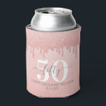 Glitter Sparkle 50th Birthday Blikjeskoeler<br><div class="desc">Een girale,  wazige roze koelbox met een druppelende glittergrens,  en het nummer 50,  en de woorden gelukkige verjaardag. Zo leuk voor het vrouwelijk en chic 50ste verjaardagsfeest. Ontworpen voor jou door Blackberry Boulevard.</div>