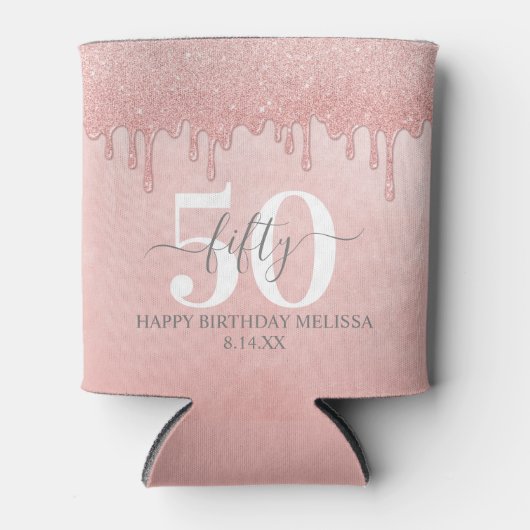 Glitter Sparkle 50th Birthday Blikjeskoeler (Voorkant)