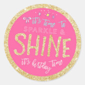 Glitter Sparkle Birthday Sticker (Voorkant)