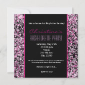 Glitter Sparkle Black Pink Glam Party Uitnodiginge Kaart (Achterkant)
