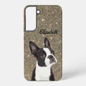 Glitter Sparkle Boston Terrier Dog Cute Samsung Galaxy Hoesje (Achterkant)