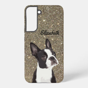 Glitter Sparkle Boston Terrier Dog Cute Samsung Galaxy Hoesje