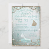 Glitter Sparkle Cinderella Glass Slithday Kaart (Voorkant)