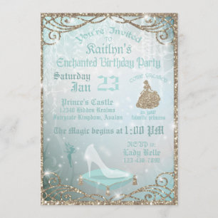 Glitter Sparkle Cinderella Glass Slithday Kaart