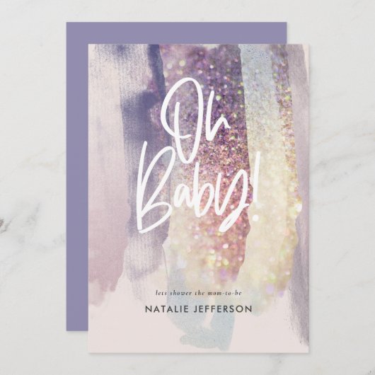 glitter sparkle classter op baby shower feest (Voorkant / Achterkant)