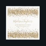 Glitter Sparkle Confetti Chic Modern Birthday Servet<br><div class="desc">Modern Glam Gold Glitter Sparkle Confetti Birthday Napkins</div>