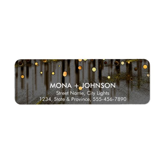 Glitter Sparkle Confetti Stippen Moderne Retourlab Etiket (Voorkant)