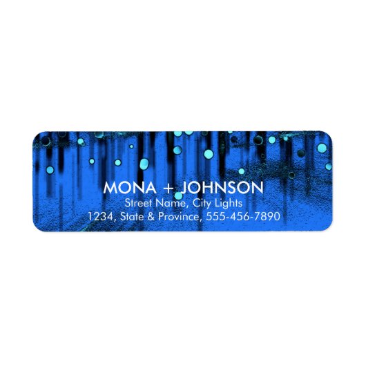Glitter Sparkle Confetti Stippen Moderne Retourlab Etiket (Voorkant)