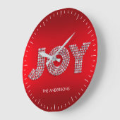 Glitter Sparkle Diamond Christmas JOY Aangepaste n Grote Klok (Hoek)