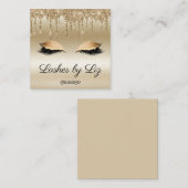 Glitter Sparkle Eyelash Extension Gold Driving Vierkante Visitekaartje (Voorkant / Achterkant)