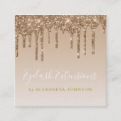Glitter Sparkle Eyelash Extensions Gold Luxury Gli Vierkante Visitekaartje (Voorkant)