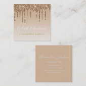 Glitter Sparkle Eyelash Extensions Gold Luxury Gli Vierkante Visitekaartje (Voorkant / Achterkant)