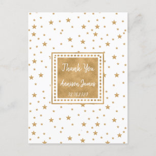 Glitter Sparkle, gepersonaliseerde Gold Star Harte Briefkaart