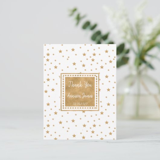 Glitter Sparkle, gepersonaliseerde Gold Star Harte Briefkaart (Staand voorkant)