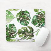 Glitter Sparkle Glam Tropical Leaves Chic Muismat (Met muis)