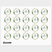 Glitter Sparkle Glam Tropical Leaves Weduwen Ronde Sticker (Vel)