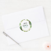 Glitter Sparkle Glam Tropical Leaves Weduwen Ronde Sticker (Envelop)