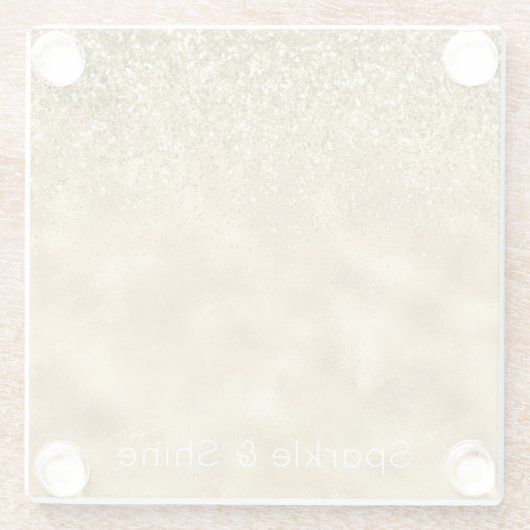 Glitter Sparkle Glazen Onderzetter (Achterkant)