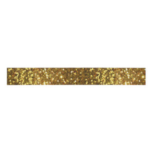Glitter Sparkle Gold Faux Sequin Grosgrain Lint