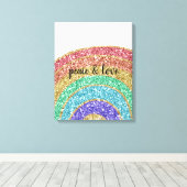 Glitter Sparkle Gold Rainbow Canvas Afdruk (Insitu (Houten vloer))