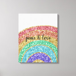 Glitter Sparkle Gold Rainbow Canvas Afdruk