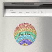 Glitter Sparkle Gold Rainbow gepersonaliseerd Magneet (Insitu (Vaatwasser))