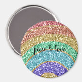 Glitter Sparkle Gold Rainbow gepersonaliseerd Magneet (Voorkant / Achterkant)
