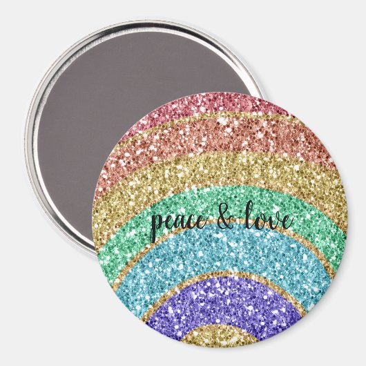 Glitter Sparkle Gold Rainbow gepersonaliseerd Magneet (Voorkant / Achterkant)