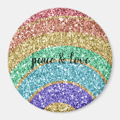 Glitter Sparkle Gold Rainbow gepersonaliseerd Magneet (Voorkant)